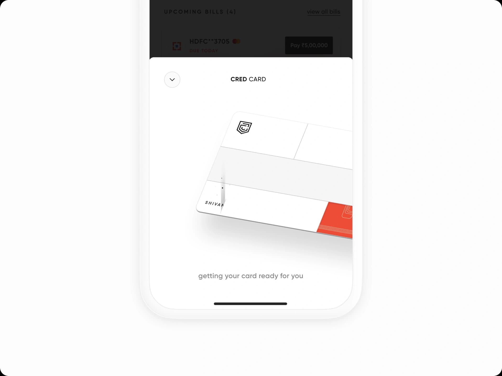 user's name getting engraved onto the CRED Card